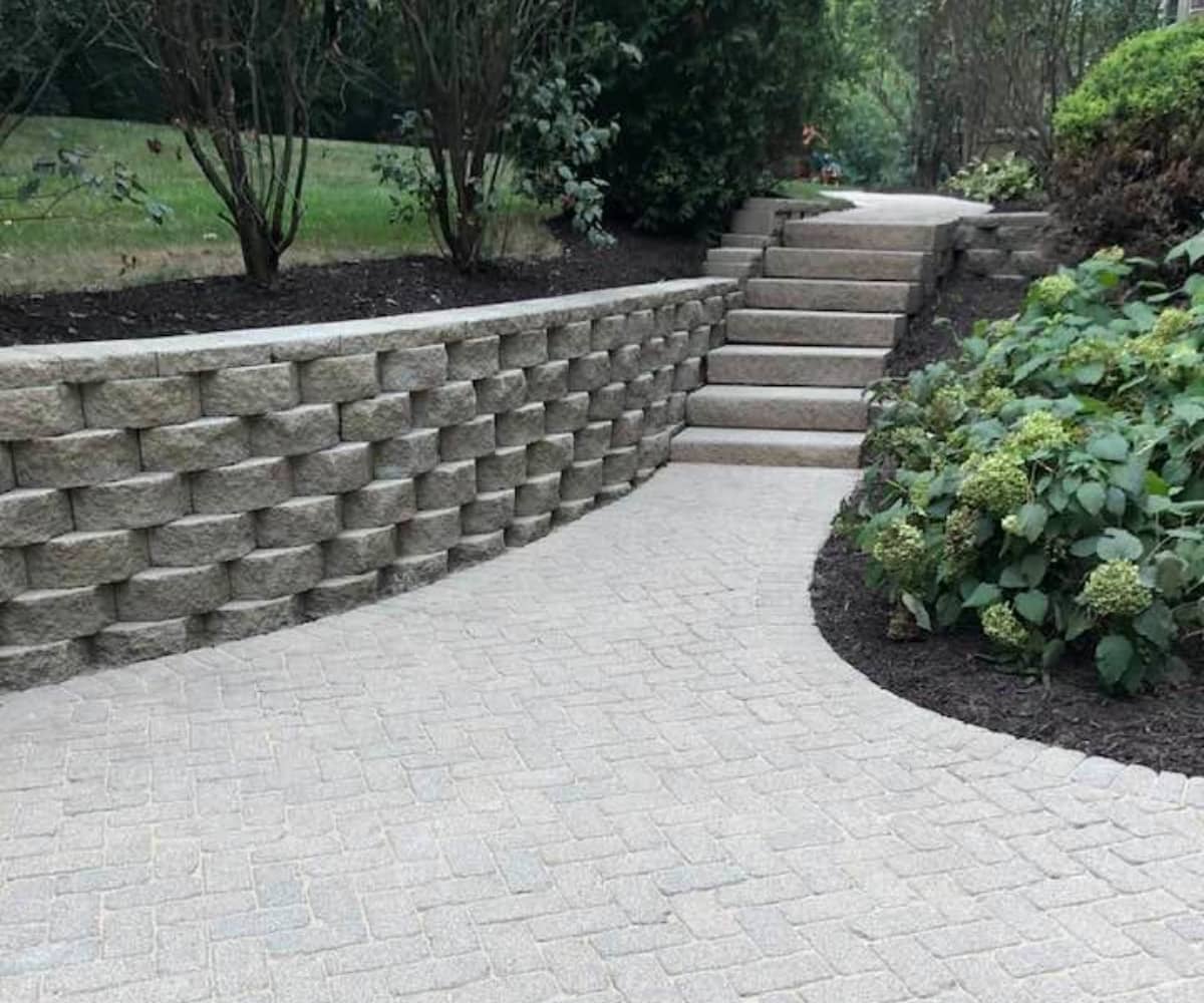 new paved sidewalk and stairs
